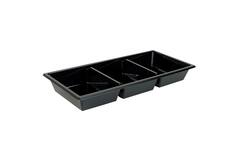 TAPAS TRAY 3-VAKS ZWART  400st